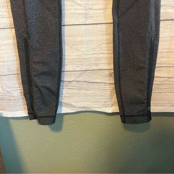 Lululemon Heather Gray Full Length Mid Rise Zip Ankle Legging Size 4 - Picture 9 of 11